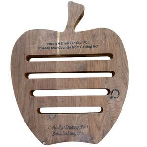 Cohick’s Trading Post Salladasburg Pennsylvania Wooden Apple Shaped Trivit